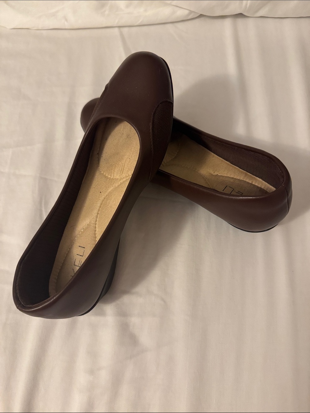 Women's Brown Leather Slip-On Flats